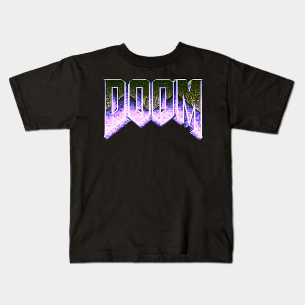 Purple Doom Kids T-Shirt by The Doom Guy